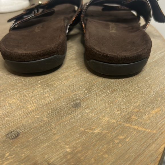 Vionic Skylar Brown Tortoise Slip On Adjautable Sandals Women Orthotic size 9 - Picture 13 of 16